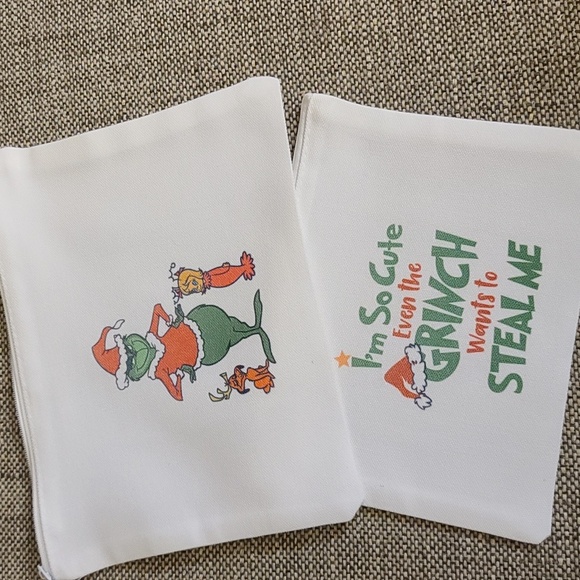 GRINCH Zippered pouch bags 2 sizes and 2 sides NWT - Picture 8 of 8